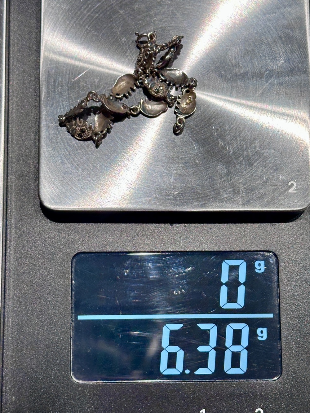 Sterling Silver Elephant with Hematite Link Bracelet - 7.5” - Picture 6 of 6